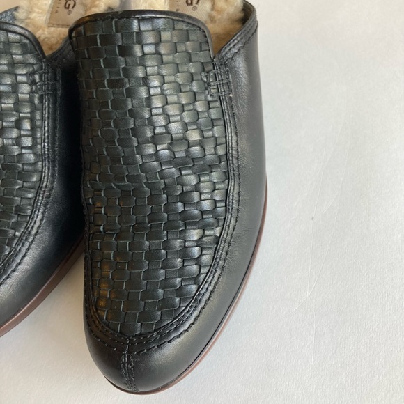 UGG Black Sheepskin Leather Heeled Mules size 8.5 - Picture 8 of 13